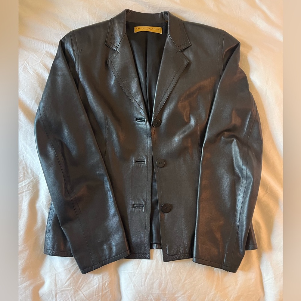 VINTAGE Donna Karan Leather Blazer